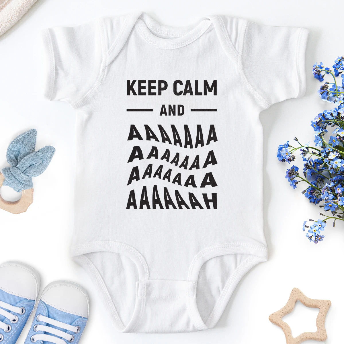 Keep Calm and Aaa... Baby Bodysuit