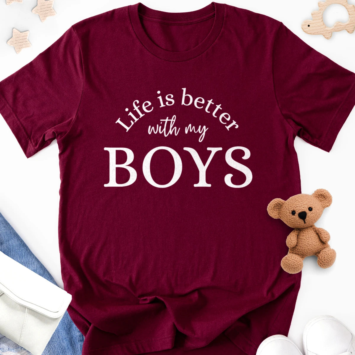 Life Is Better with My Boys Adult Tee