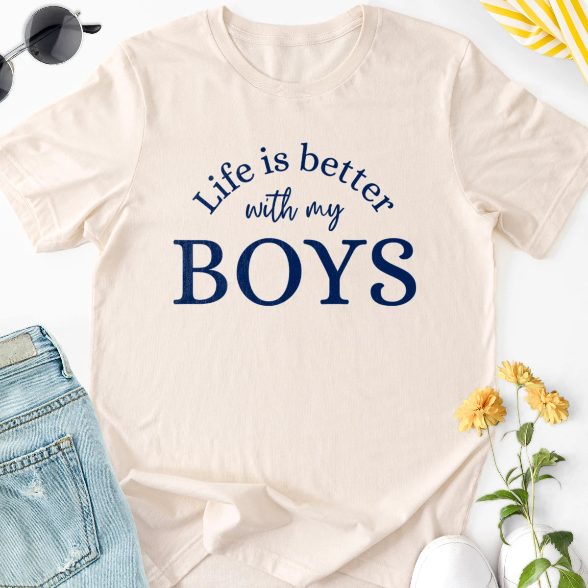 Life Is Better with My Boys Adult Tee