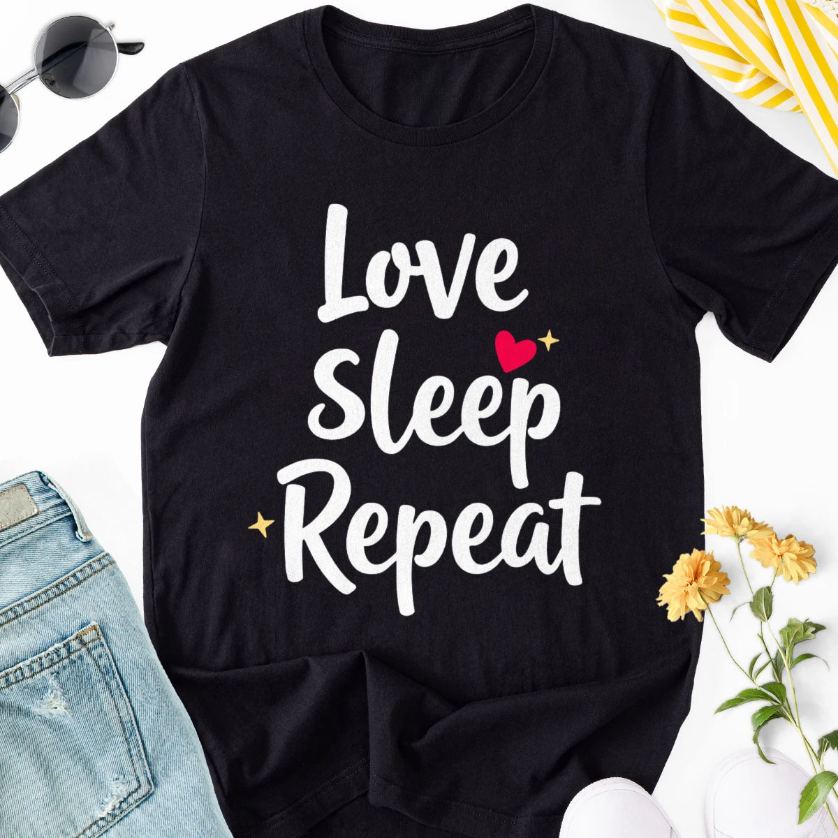 Love Sleep Repeat Adult Tee