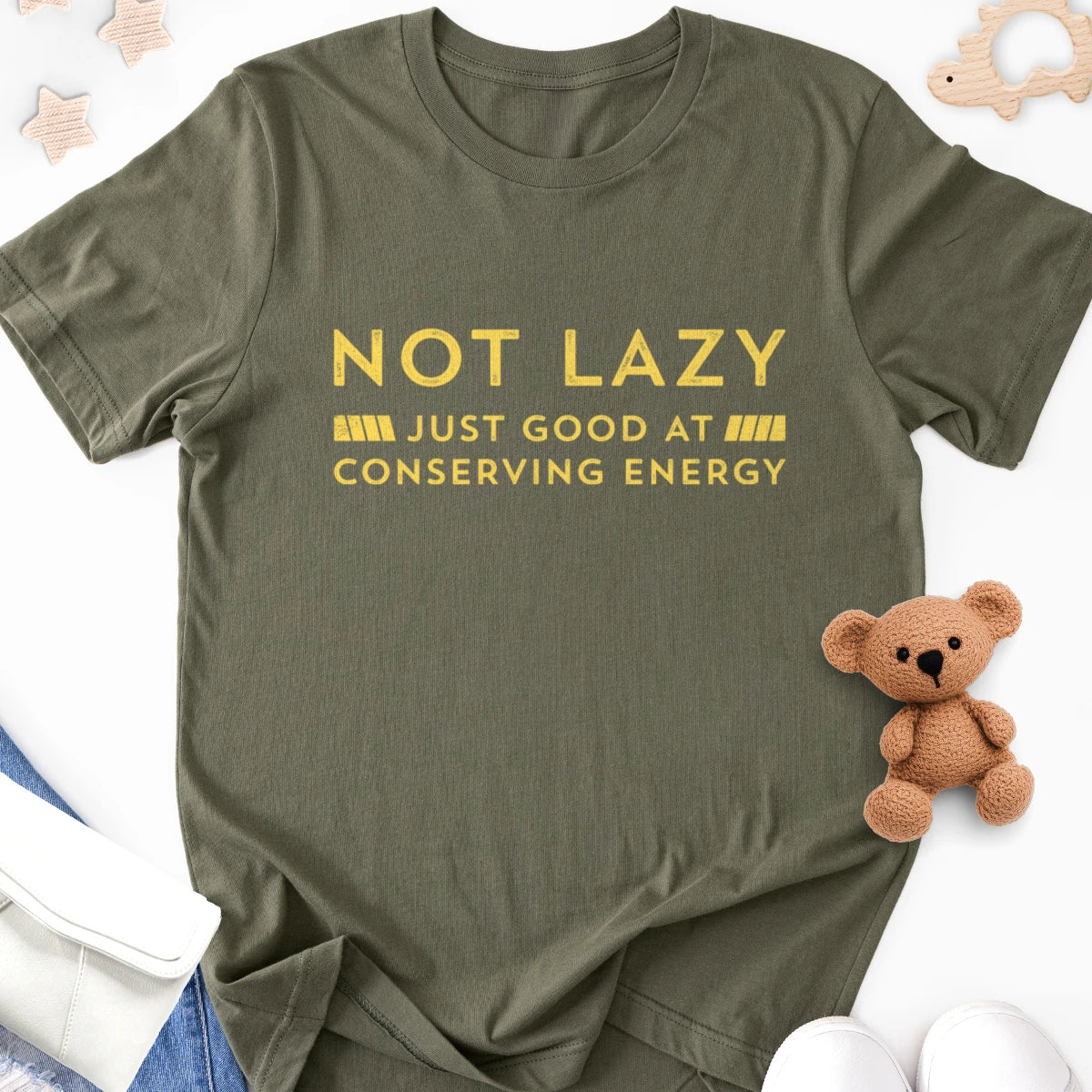 Not Lazy - Just Good at Conserving Energy Adult Tee