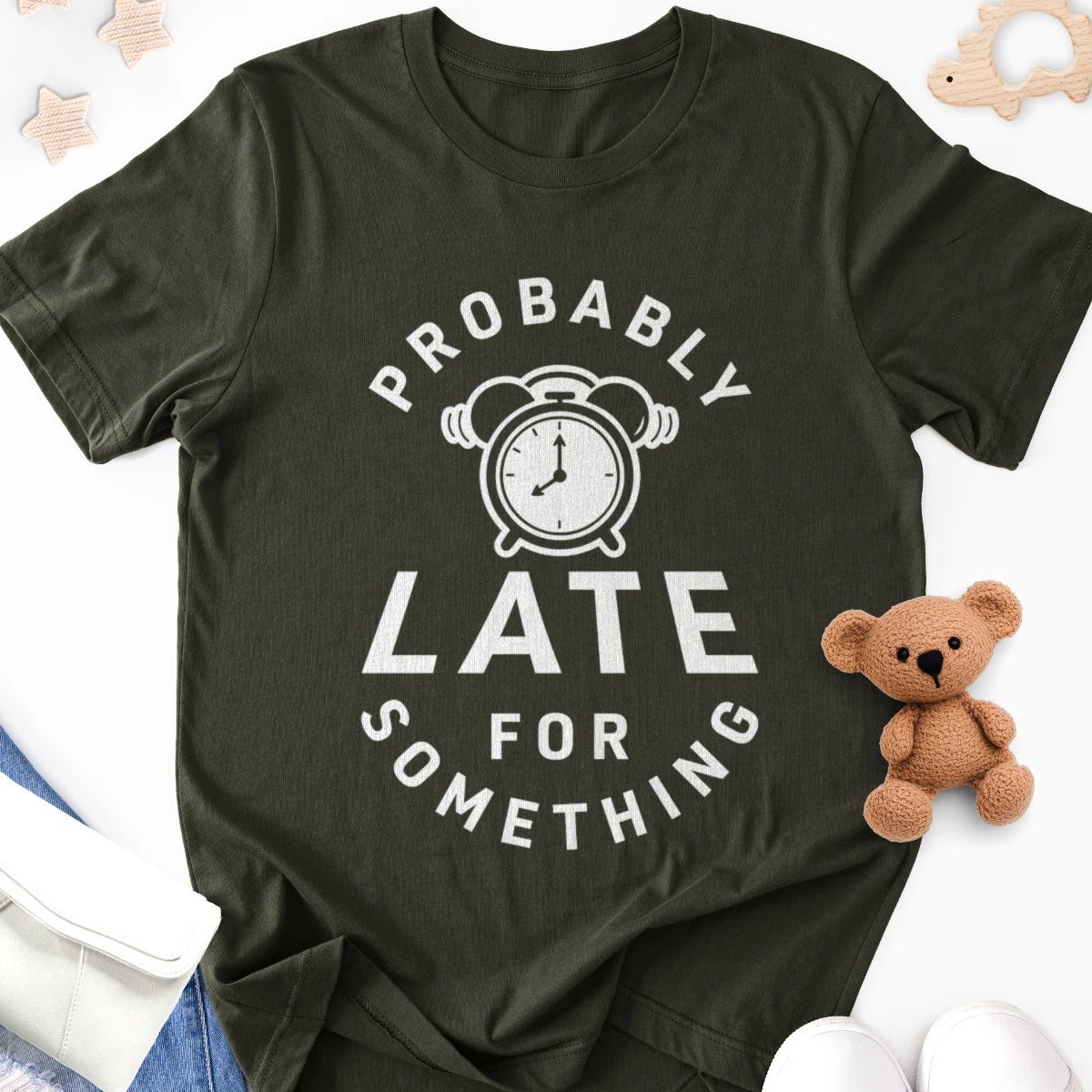 Probably Late for Something Adult Tee