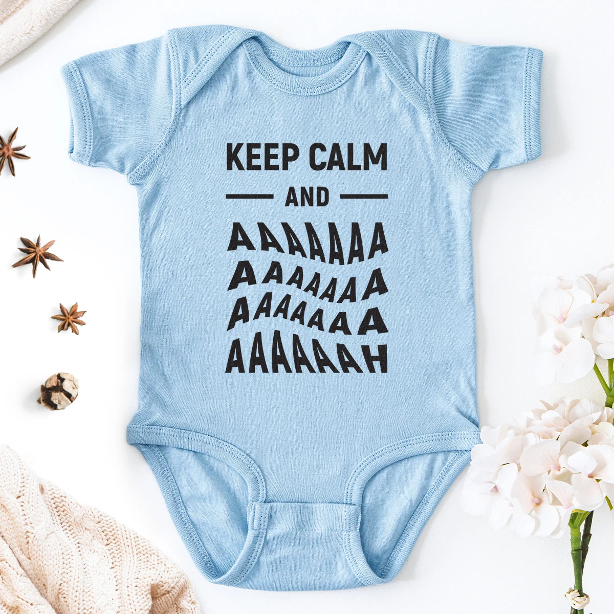 Keep Calm and Aaa... Baby Bodysuit