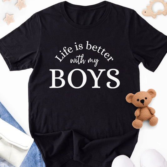 Life Is Better with My Boys Adult Tee