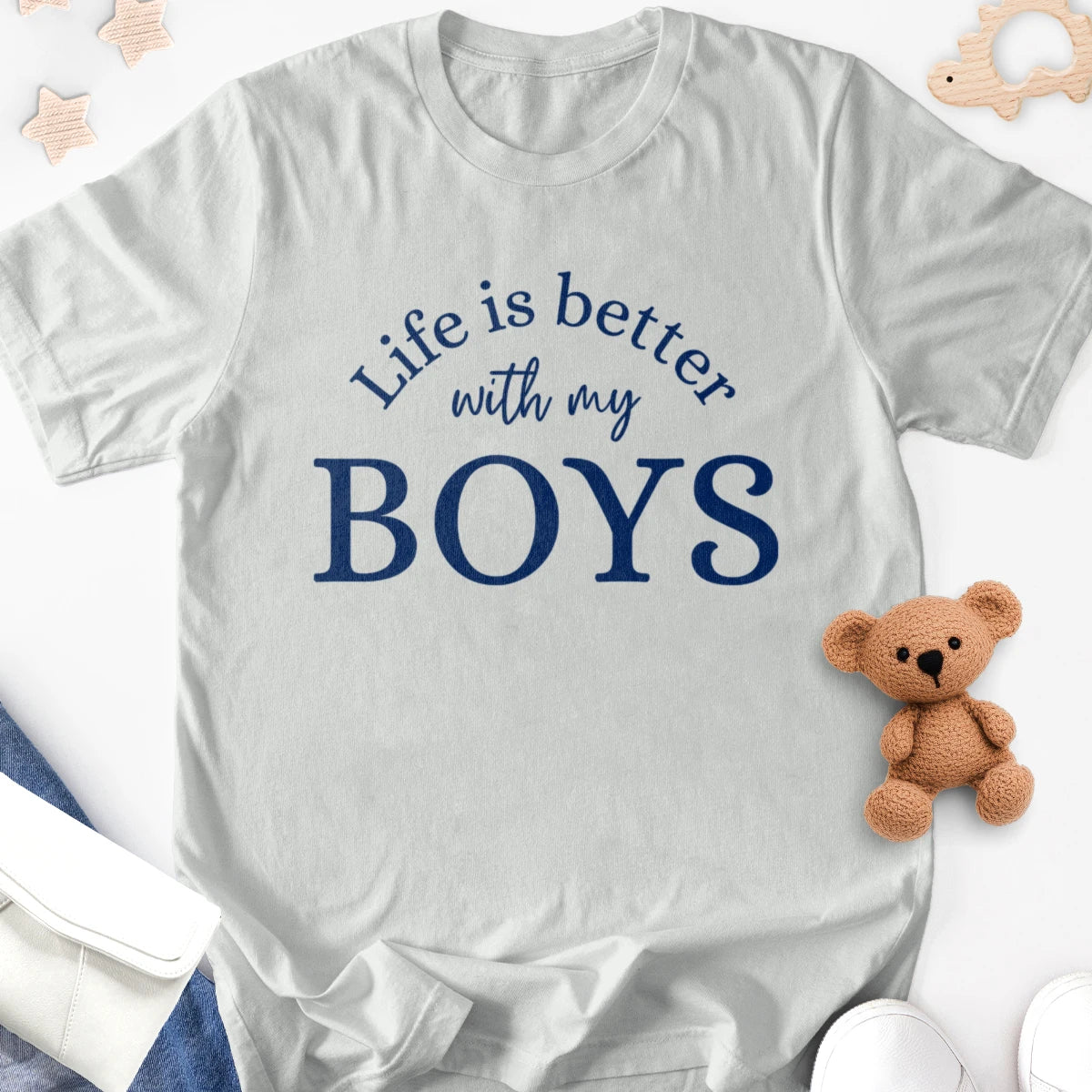 Life Is Better with My Boys Adult Tee