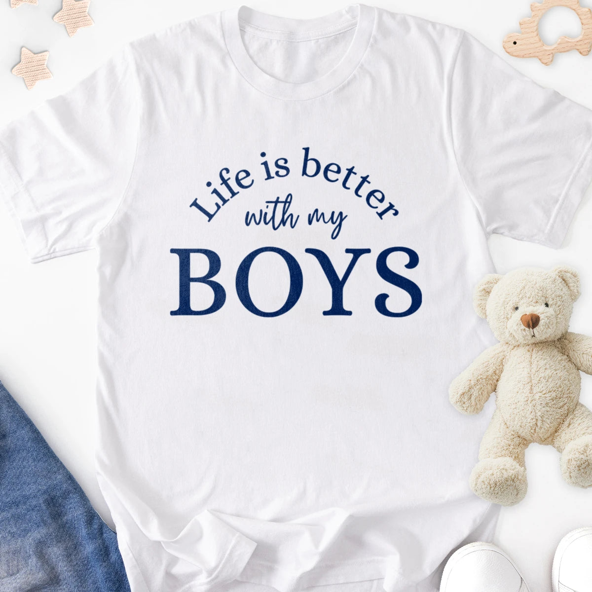 Life Is Better with My Boys Adult Tee