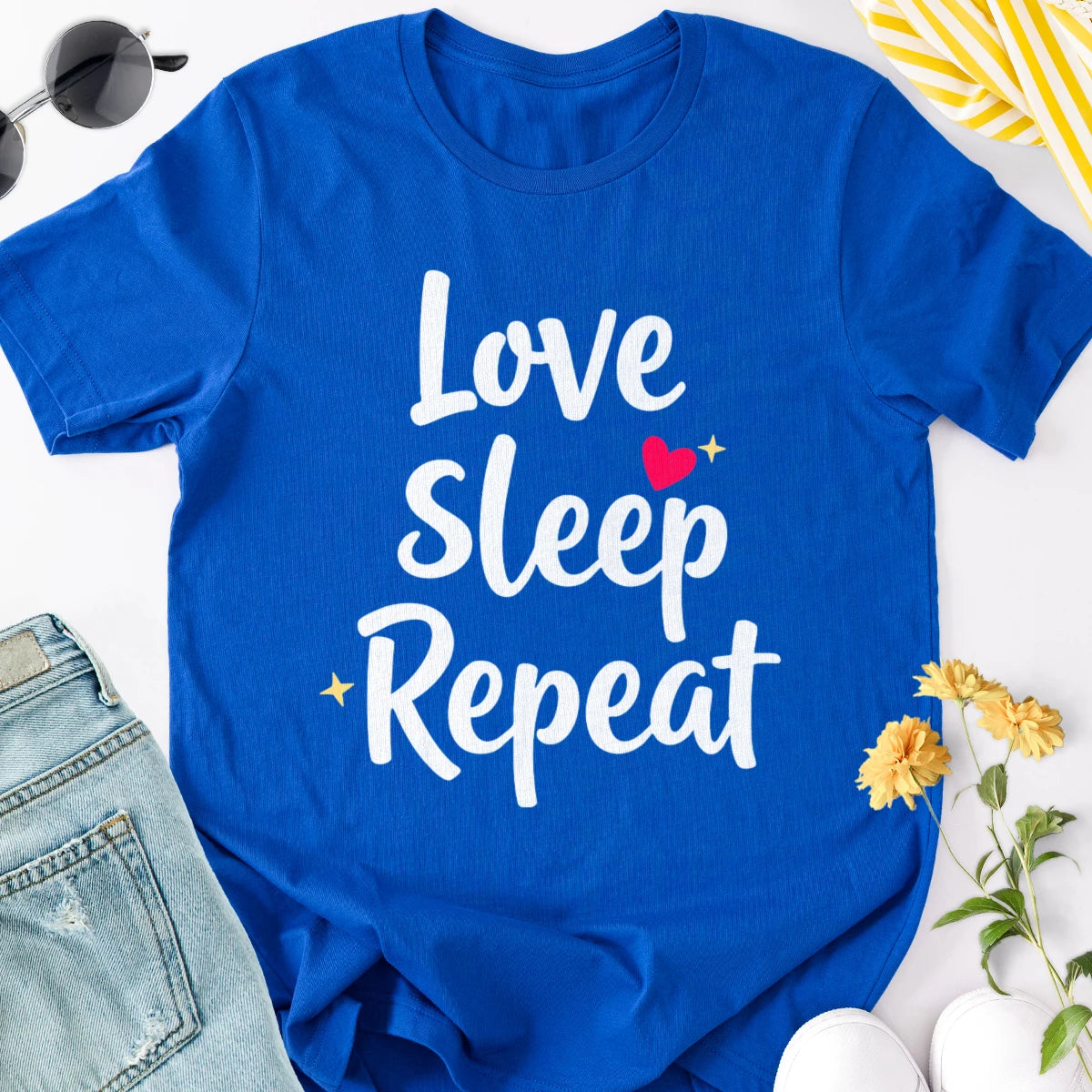 Love Sleep Repeat Adult Tee