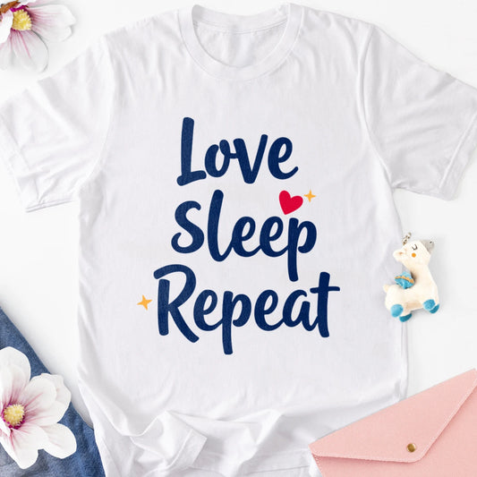 Love Sleep Repeat Adult Tee