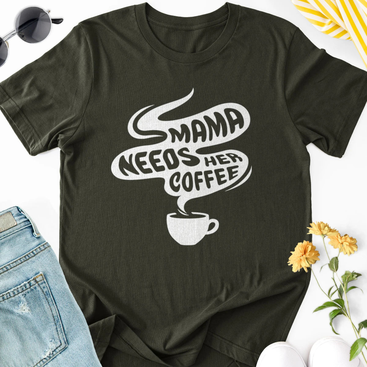 Mama Needs Her Coffee Adult Tee