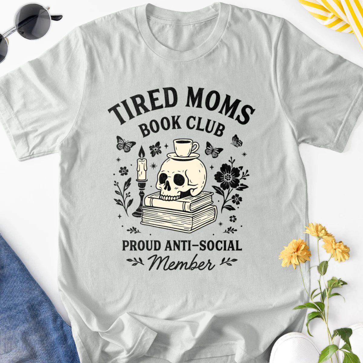 Tired Moms Book Club Adult Tee