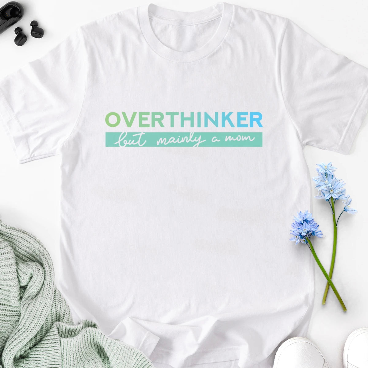 Overthinker but Mainly a Mom Adult Tee